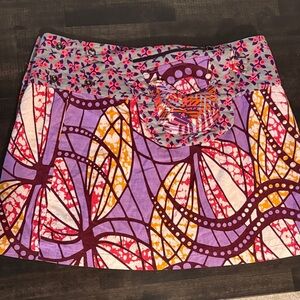 Asha Multicolor Snap Wrap Mini Skirt Fully Adjustable One Size Fits Most